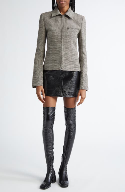 Courrèges Coated Stretch Cotton Miniskirt In Black/black
