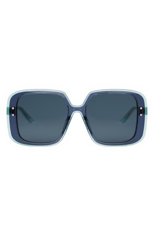 Shop Dior ‘highlight S3f 56mm Square Sunglasses In Shiny Blue/blue