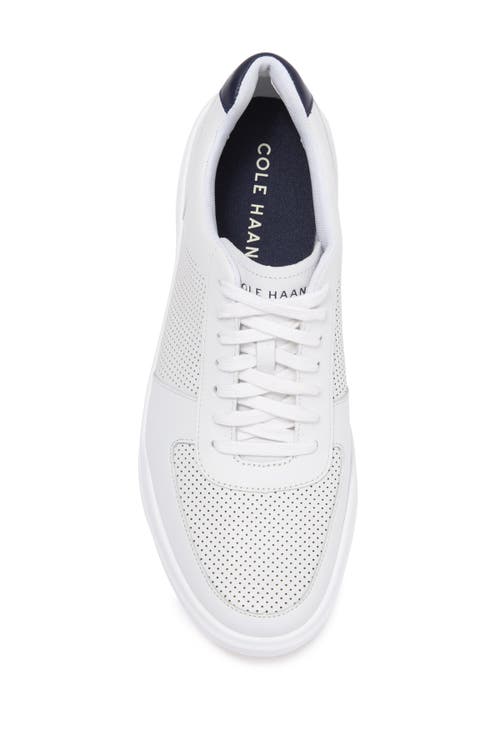 Shop Cole Haan Grand Crosscourt Modern Perforated Sneaker In Optic White/peacoat