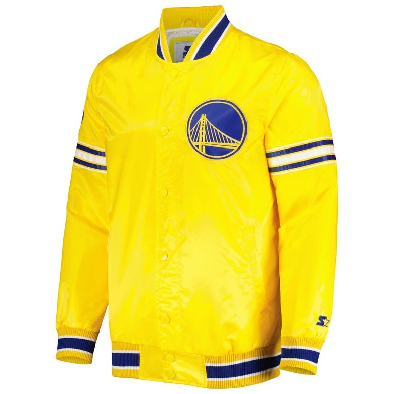 Starter Gold Golden State Warriors Slider Satin Full-snap Varsity ...