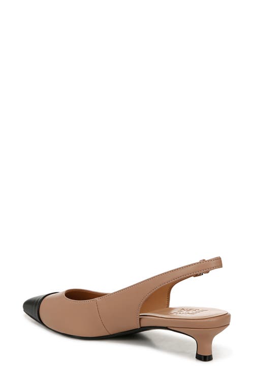 Naturalizer Gazing Kitten Heel Slingbacks In Taupe Faux Leather