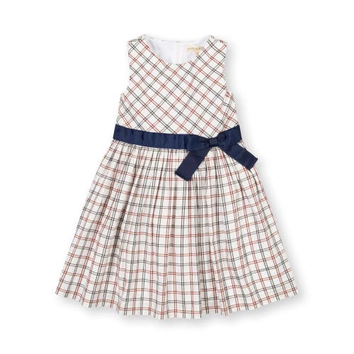 Shop Hope & Henry Girls' Organic Stretch Poplin Sash Dress, Kids In Homeroom Check