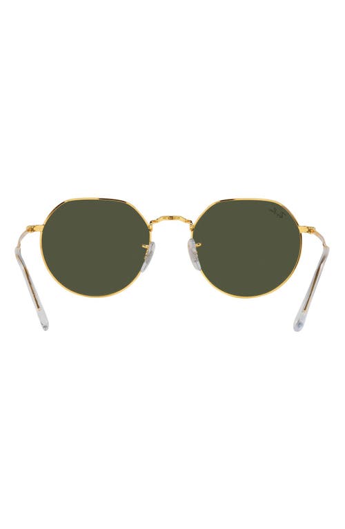 Shop Ray Ban Ray-ban Jack 53mm Round Sunglasses In Legend Gold/green