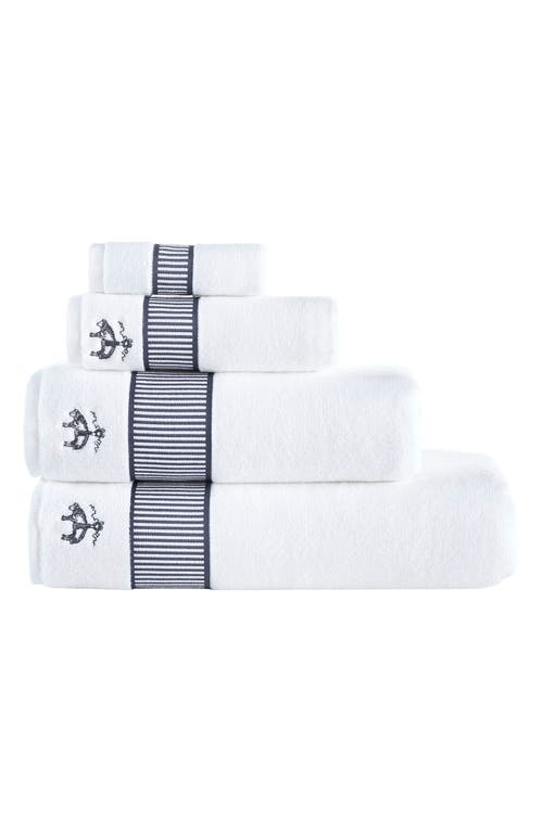 Shop Brooks Brothers Fancy Border Turkish Cotton 3-piece Towel Set In Anthracite