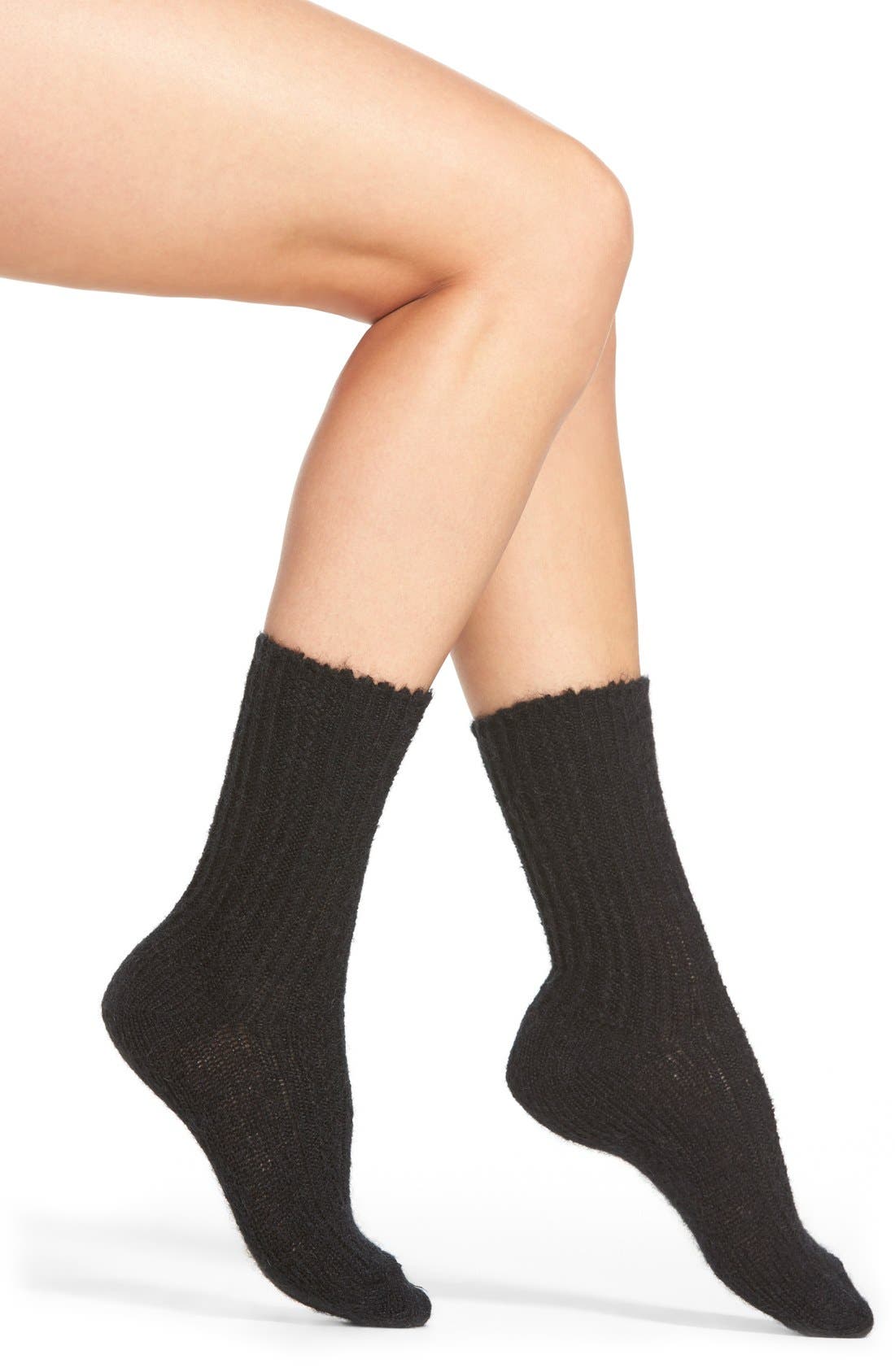 Hue Ribbed Mohair Blend Socks Nordstrom