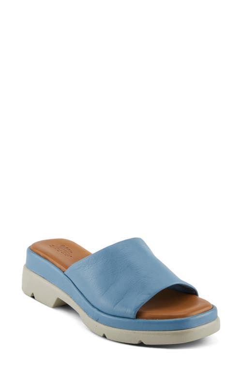 Spring Step Fire Island Platform Slide Sandal In Denim Blue