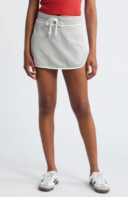 Piped Knit Skort in Heather Grey