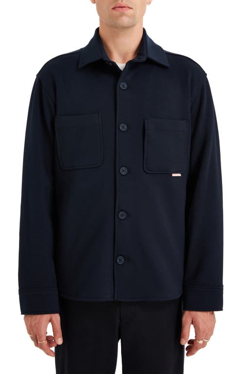 Plumstead Water Repellent Knit Shirt Jacket in Navy