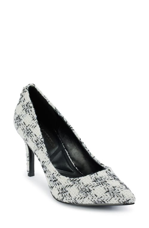 Shop Karl Lagerfeld Paris Royale Check Pointed Toe Pump In White/black