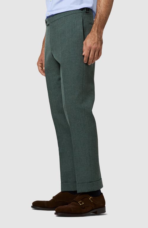 Shop Sid Mashburn Wool Straight Leg Dress Pants In Meadow Hopsack