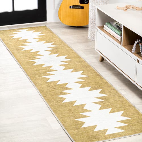 Jonathan Y Chayton Minimalist Geometric Machine-washable Area Rug In Moss/cream