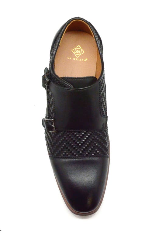 La Milano Wakefield Double Monk Strap Shoe In Black