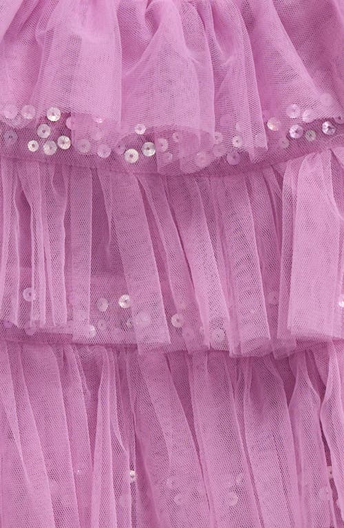 Shop Tutu Du Monde Bebe Luminous Sequin Long Sleeve Tiered Tulle Party Dress & Bloomers In Mulberry