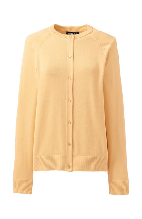 Shop Lands' End School Uniform Young  Cotton Modal Cardigan Sweater In Maize