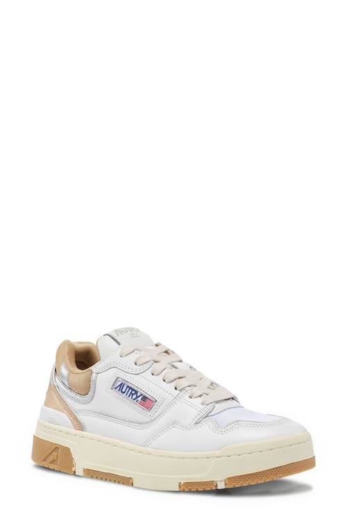 Shop Autry Clc Mixed Media Low Top Sneaker In White/candging