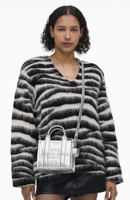 Marc Jacobs The Metallic Leather Tote Bag In Metallic Silver