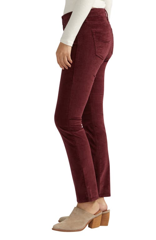 Shop Silver Jeans Co. Suki Straight Leg Corduroy Pants In Bordeaux