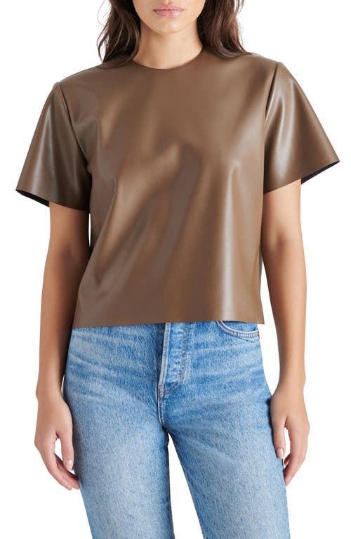 Shop Steve Madden Ezra Faux Leather Top In Coco