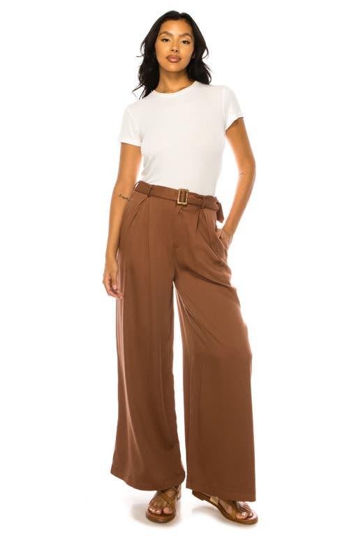 Shop A Collective Story Belted Wide Leg Pants In Joshua Tree