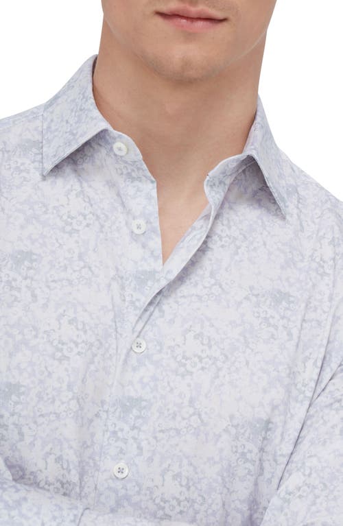 Shop Bugatchi James Ooohcotton® Floral Print Button-up Shirt In Lilac