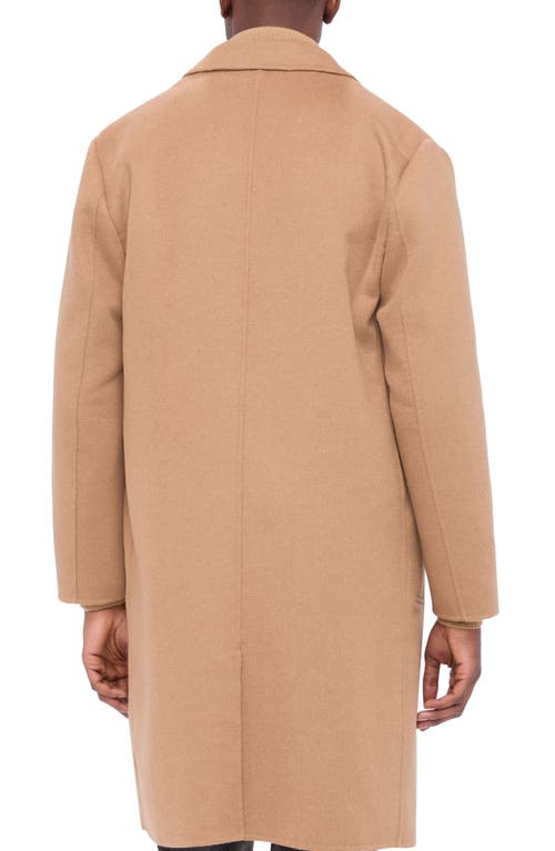 Shop Bugatchi Wool Blend Coat In Caramel