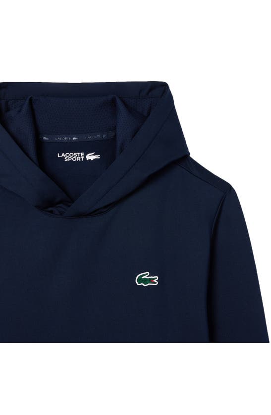 Shop Lacoste Double Face Golf Hoodie In Marine