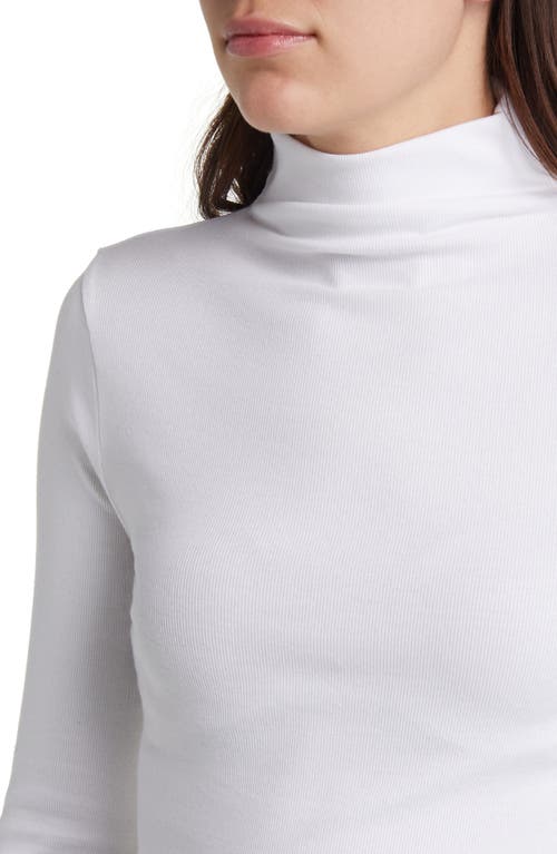 Shop Nordstrom Ribbed Pima Cotton Turtleneck In White