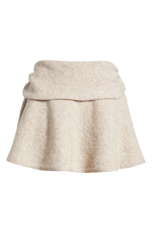 Mistress Rocks Foldover Sweater Miniskirt In Biscuit