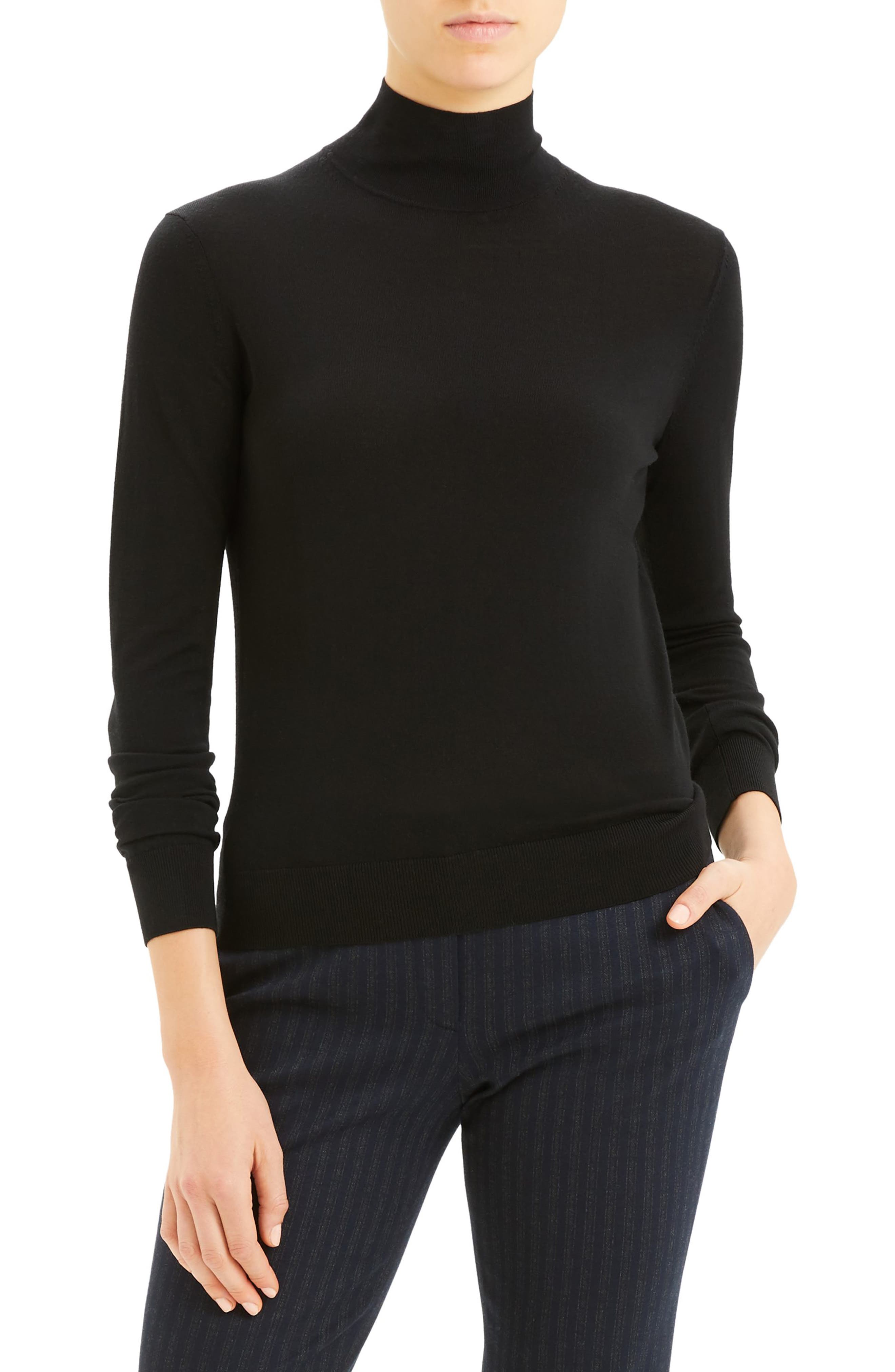 womens black mock turtleneck sweater