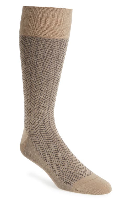 Geometric Dress Socks in Dune