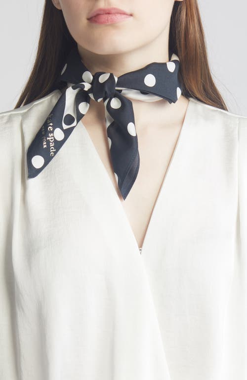 Kate Spade New York springtime dot silk bandana in Black/Cream at Nordstrom