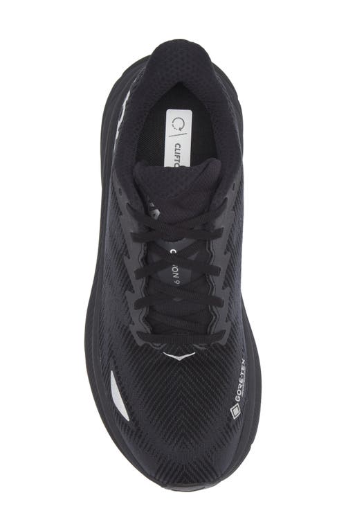 Hoka Clifton 9 Rubber-trimmed Recycled-gore-tex Invisible Fit Sneakers In Black