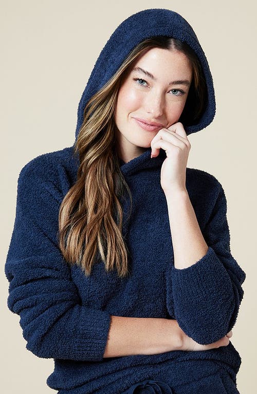 Shop Softies Solid Marshmallow Hoodie Short Set In Midnight