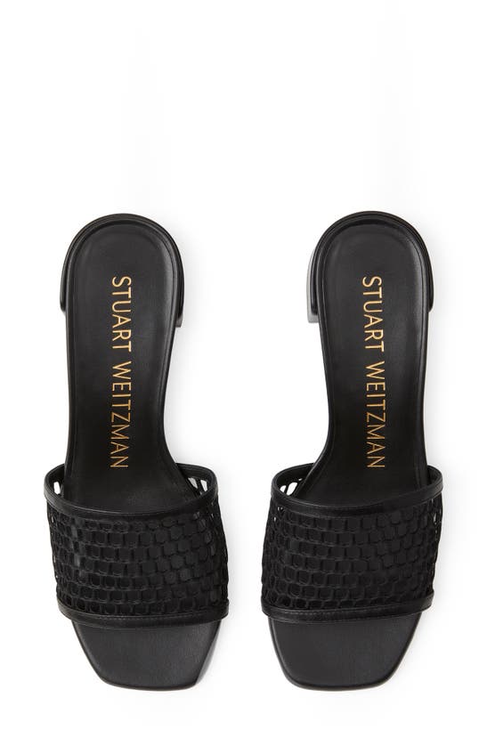 Stuart Weitzman Cayman 85 Block Slide Sandal In Black | ModeSens