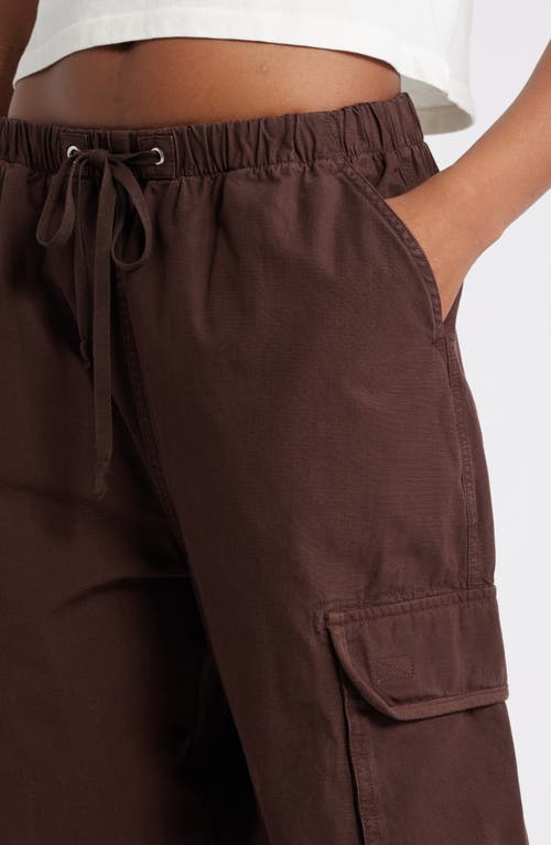 Shop Bp. Parachute Cotton Cargo Pants In Brown Coffee