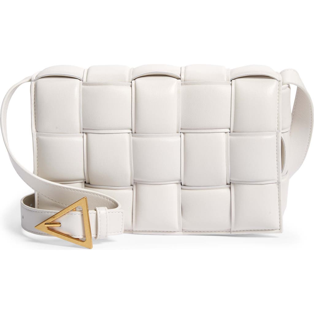 Bottega Veneta Padded Cassette Bag In Chalk/gold