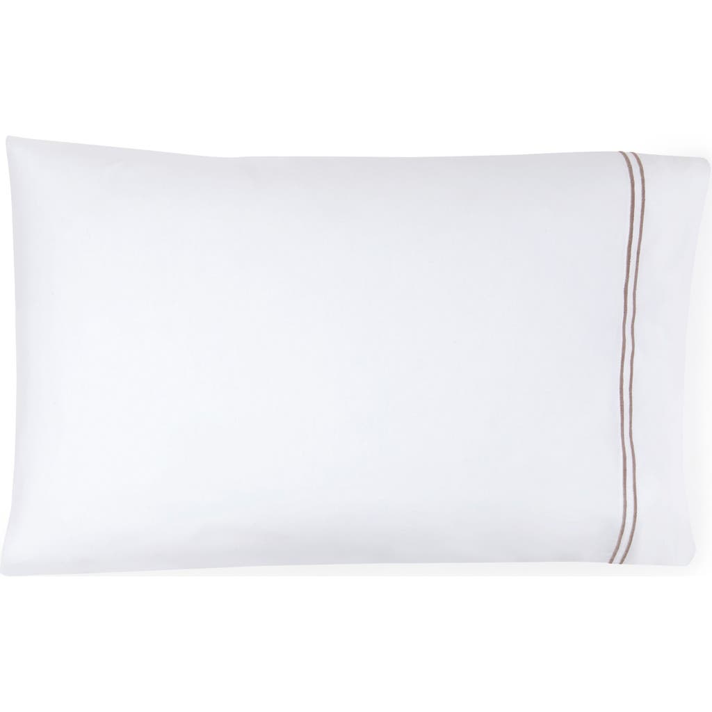 Sferra Grande Hotel 2-piece Pillowcase Set In White/grey