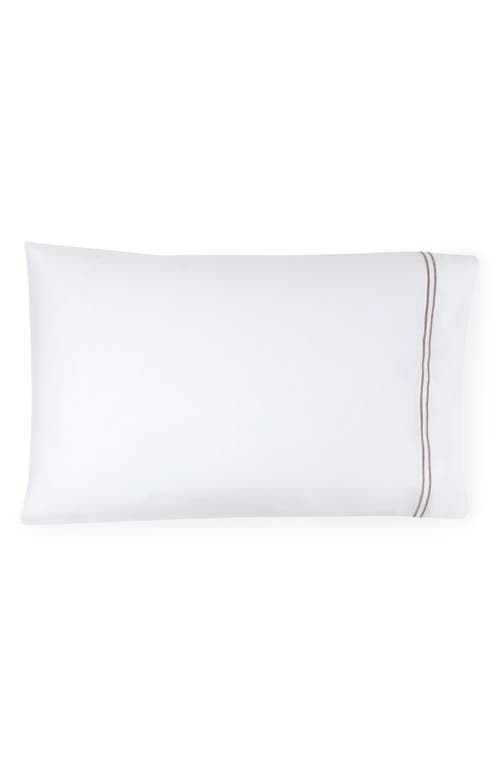 Sferra Grande Hotel 2-piece Pillowcase Set In White/grey