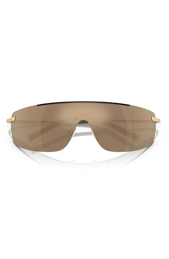 Shop Oliver Peoples Roger Federer 138mm Rimless Shield Sunglasses In Gold Tortoise