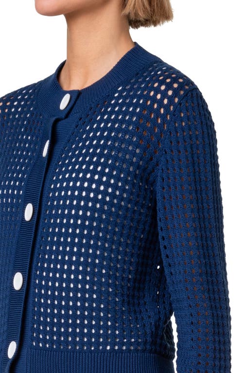 Shop Akris Punto Dot Mesh Cardigan In Ink