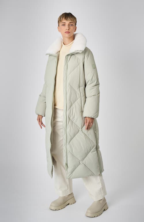 The Recycled Planet Company Dida Faux Fur Trim Water Repellent Down Puffer Coat In Desert Sage