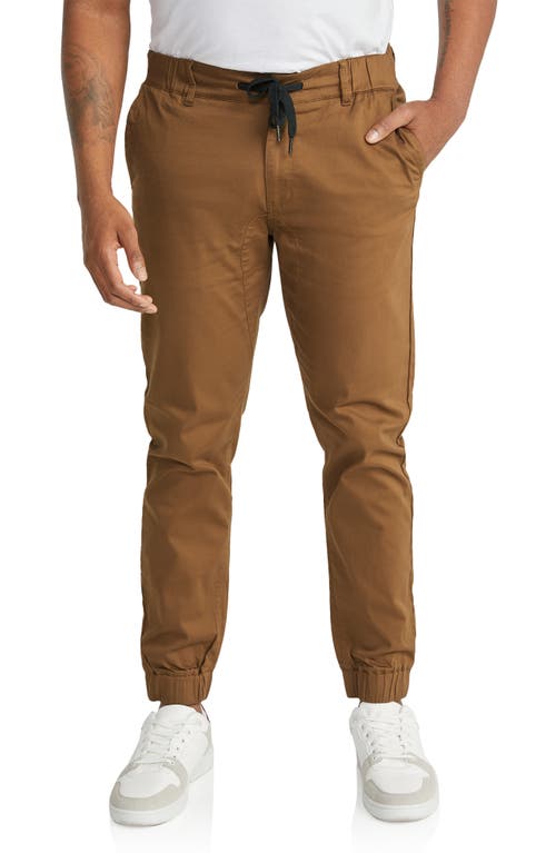 Comfort Stretch Cotton Knit Joggers in Toffee