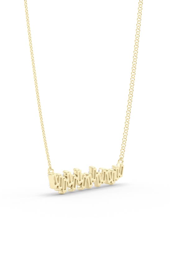 Shop Hautecarat Baguette Lab Created Diamond Bar Pendant Necklace In 18k Yellow Gold