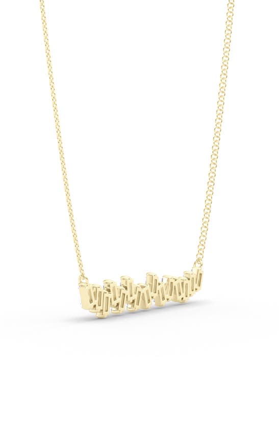 Hautecarat Baguette Lab-created Diamond Bar Pendant Necklace In 18k Yellow Gold