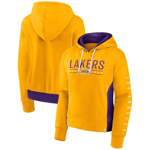 Women's Los Angeles Lakers Nike Gold Essential Pullover Cropped Hoodie