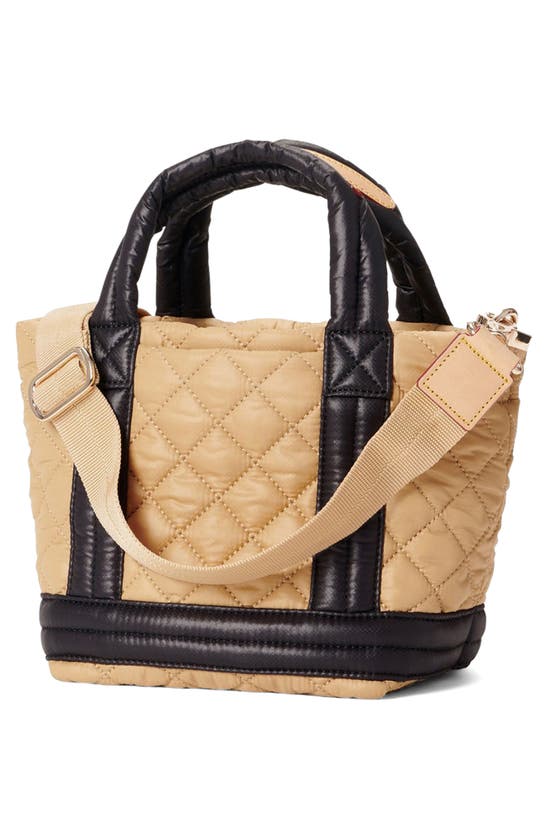 Shop Mz Wallace Mini Empire Quilted Nylon Tote In Camel/black