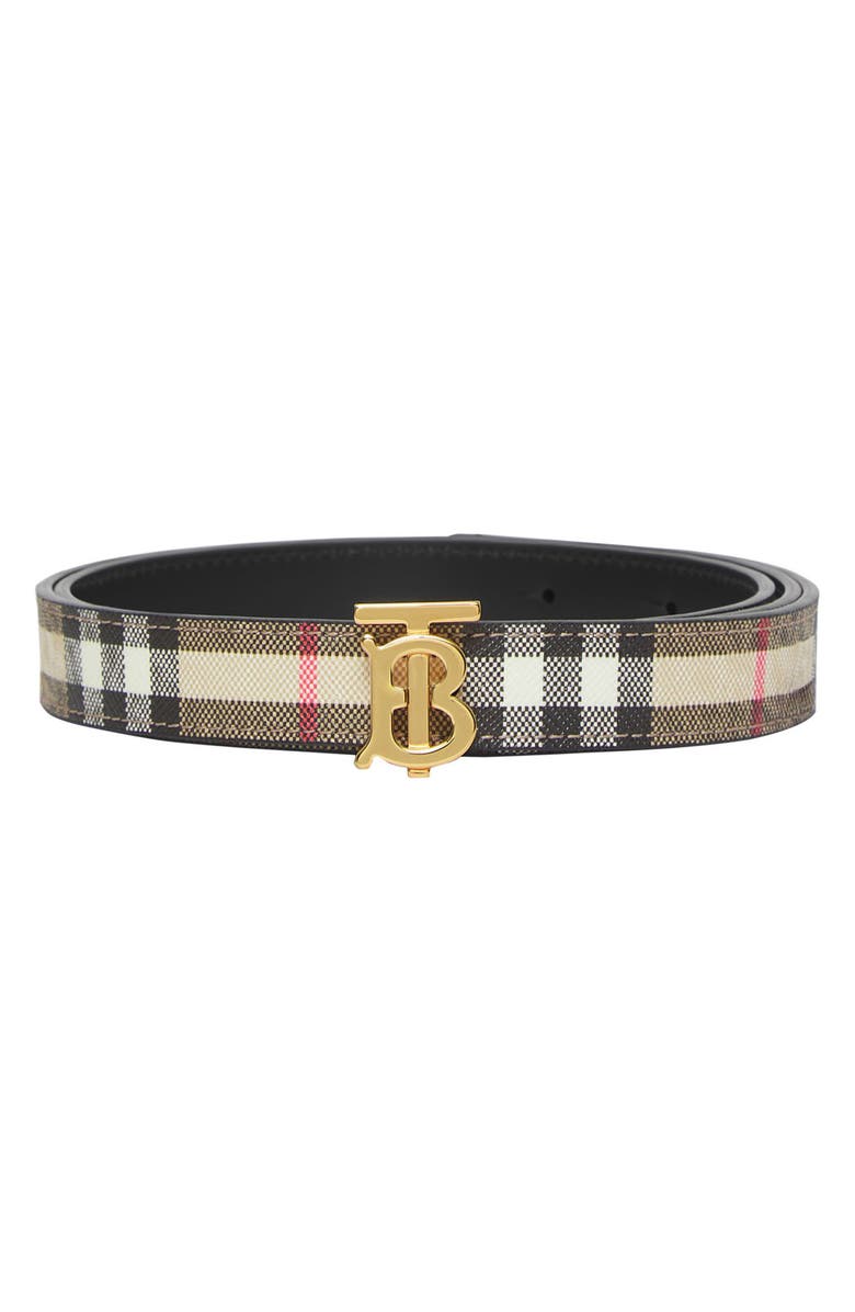 Burberry TB 20 Reversible Check & Leather Belt | Nordstrom