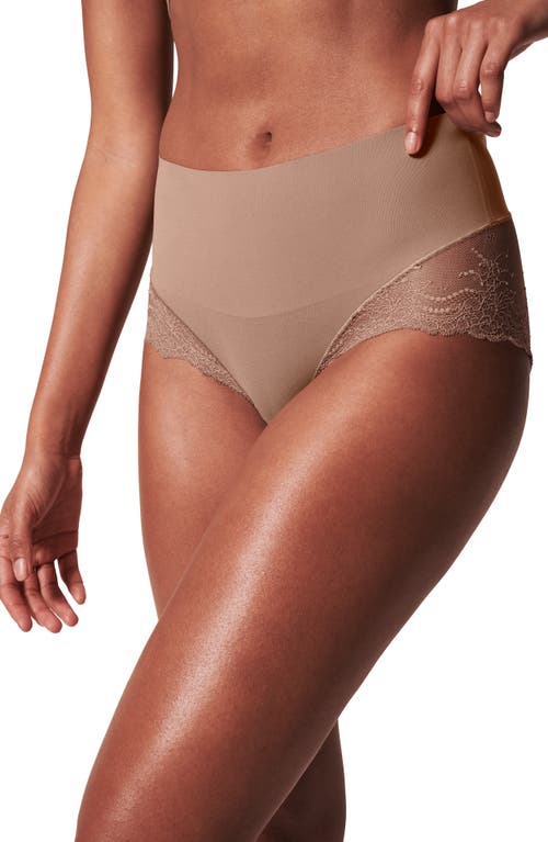 SPANX® Undie-tectable Lace Hi-Hipster Panties in Cafe Au Lait at Nordstrom, Size Large