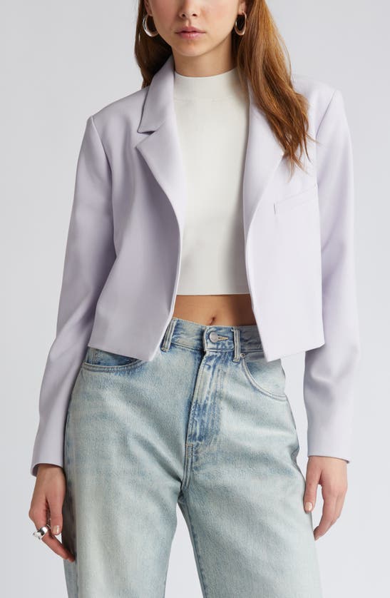 Shop Open Edit Boxy Crop Blazer In Purple Puff