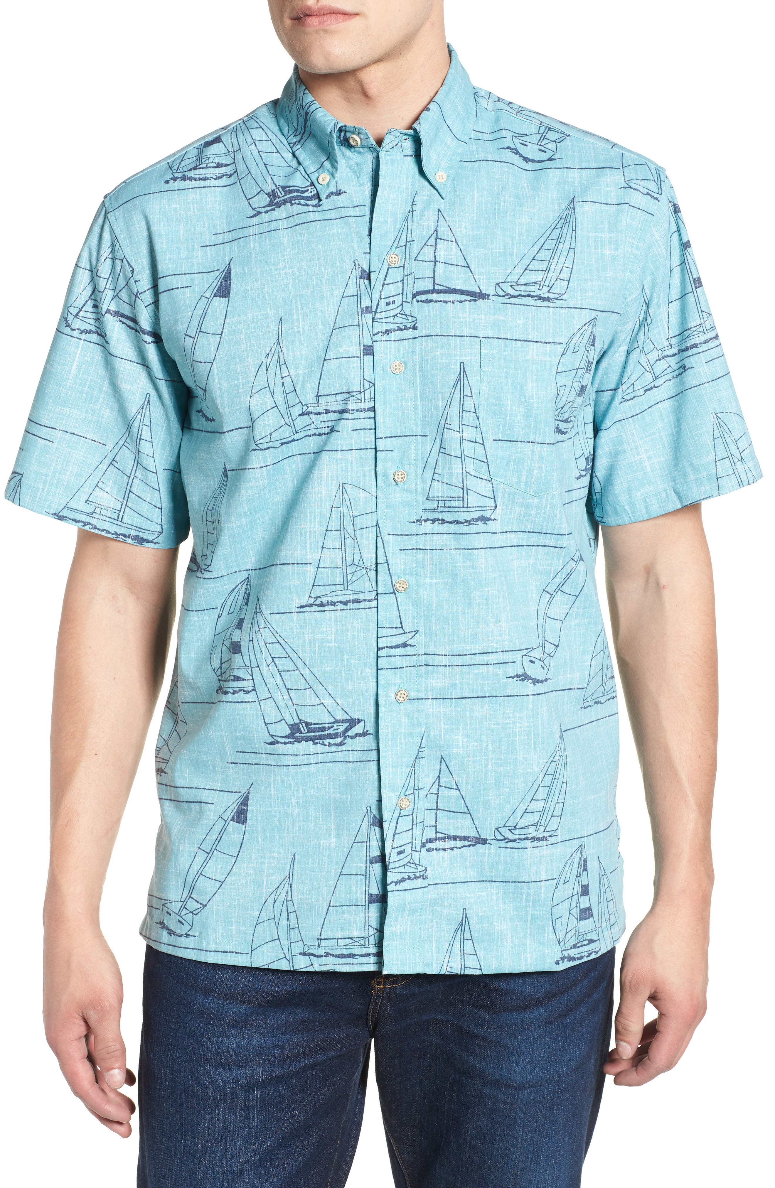 Reyn Spooner Newport 2 Honolulu Classic Fit Print Sport Shirt